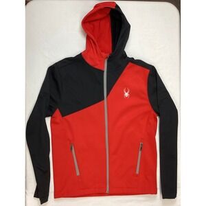 Spyder Hoodie Full Zip Jacket Athletic Red Black Colorblock Size S